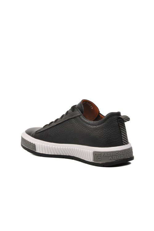 Black-White Genuine Leather Mens Sneaker 152-15076 M