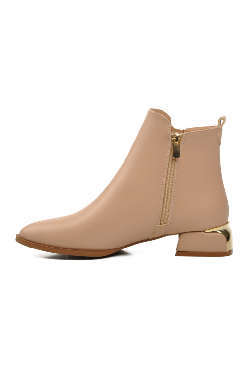 Nude Zippered Womens Boots 248036 Z