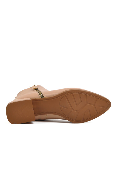 Nude Zippered Womens Boots 248036 Z