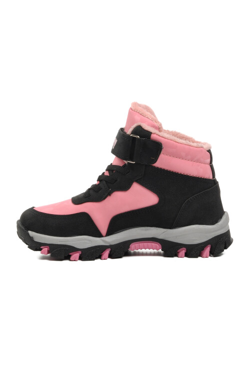 Pink Velcro Kids Outdoor Boots Leo F