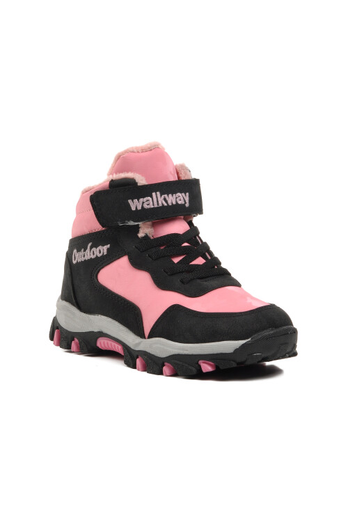 Pink Velcro Kids Outdoor Boots Leo F