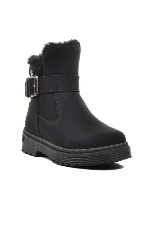 Black Emerald Fur Inside Girls Boots 24064 F