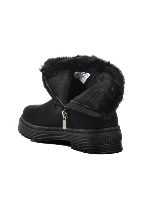 Black Emerald Fur Inside Girls Boots 24064 F