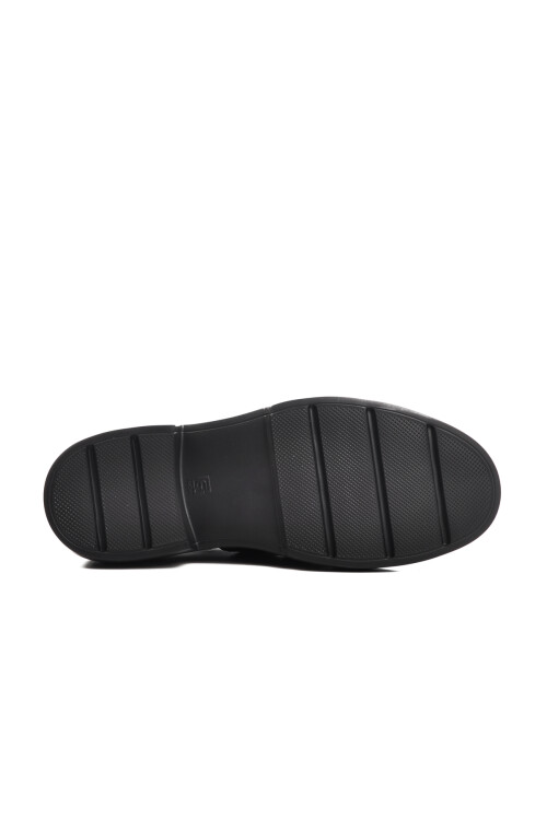 حذاء رجالي كلاسيكي مفتوح من الجلد الأصلي باللون الأسود بريميوم 138 م