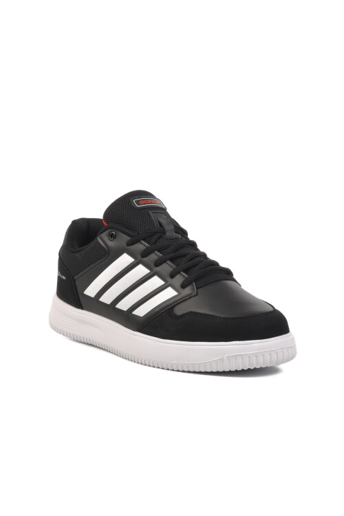 Black-White Lace-Up Mens Sneakers 074 M