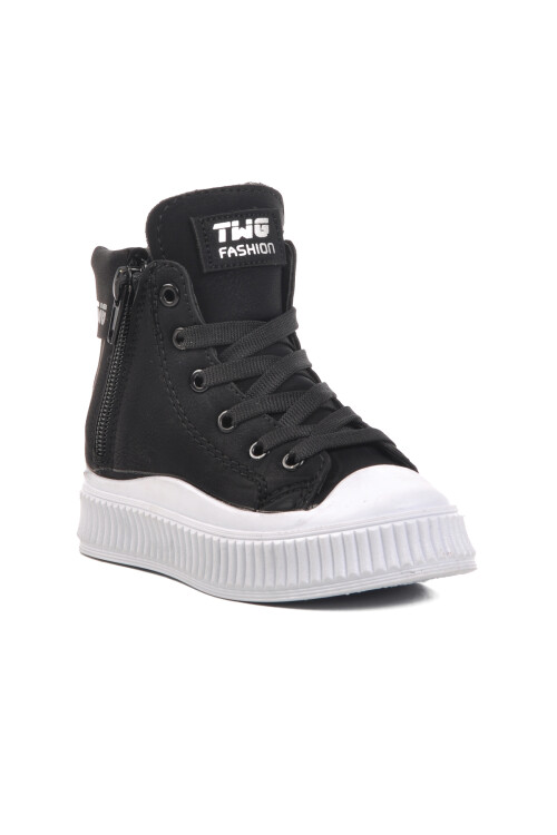 حذاء أوريون بي للأطفال مبطن بالصوف باللونين الأسود والأبيض للجنسين