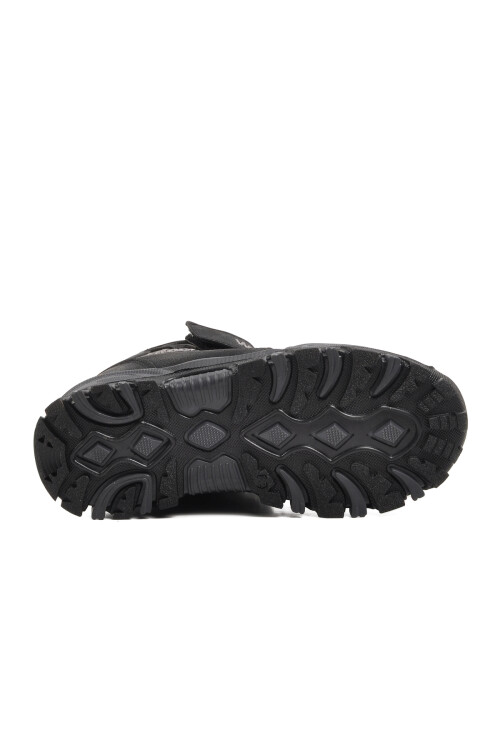 Black Velcro Kids Outdoor Boots Leo F