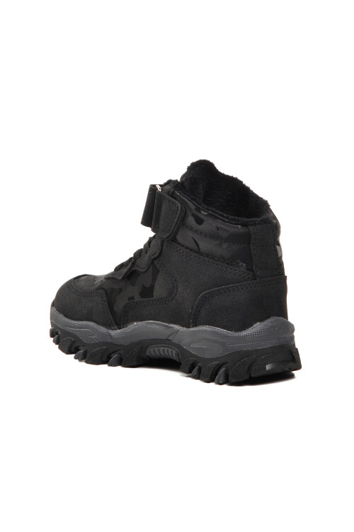 حذاء Leo P للأطفال للأنشطة الخارجية باللون الأسود مع شريط فيلكرو