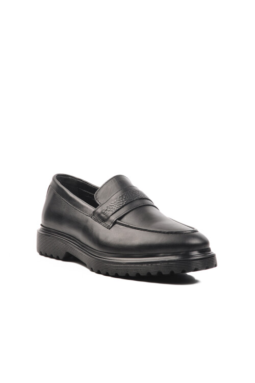 Black Genuine Leather Mens Classic Shoes Br-47004 M