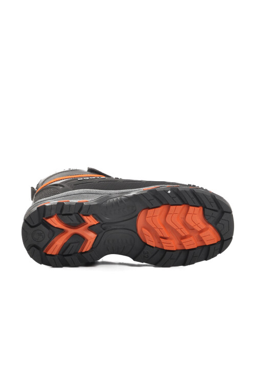 حذاء أطفال أسود برتقالي بشريط فيلكرو فروي 1831 F للجنسين