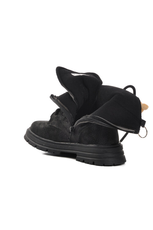 Black Polar Fleece Girls Boots Perla F