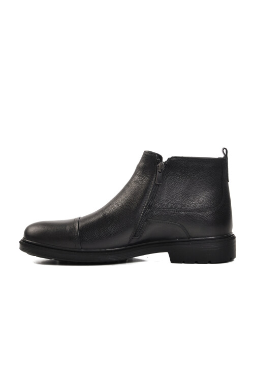 Black Genuine Leather Mens Boots 07086 M