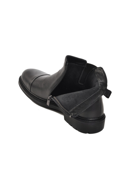 Black Genuine Leather Mens Boots 07086 M