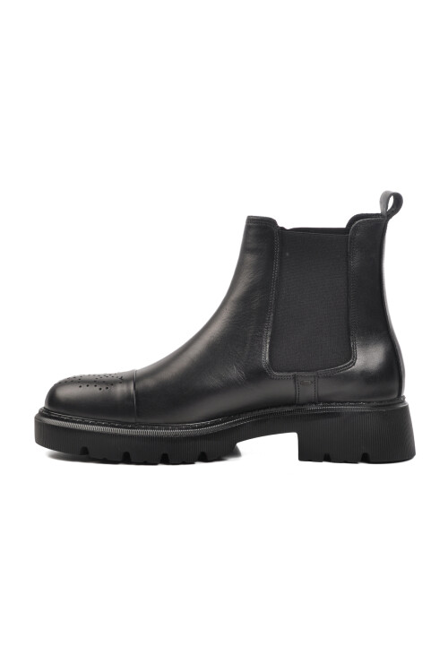 Black Genuine Leather Mens Chelsea Boots Premium 1158 M