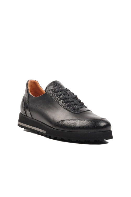 Black Genuine Leather Mens Casual Shoes Premium 6460 M
