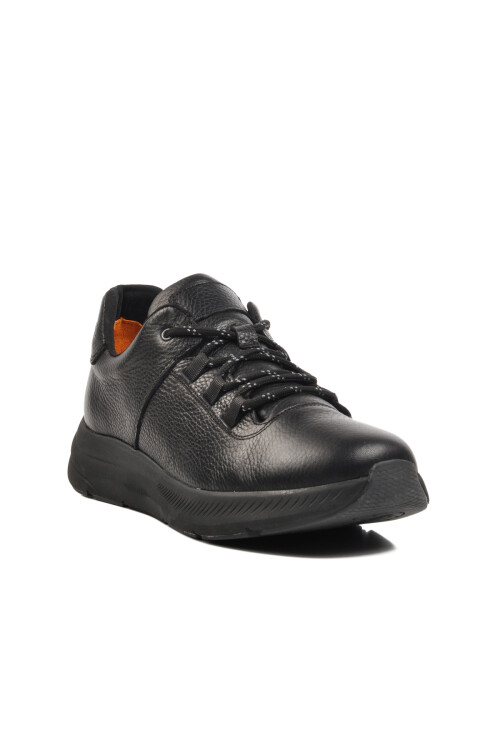 Black Genuine Leather Mens Casual Shoes 254103 M