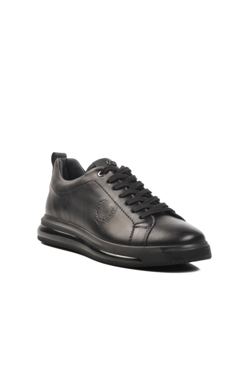 Black Genuine Leather Mens Casual Shoes 152-20171 M