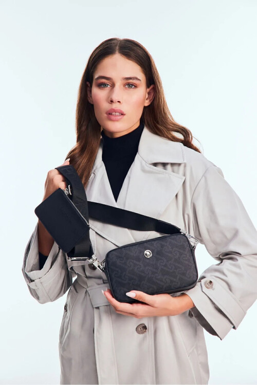 حقيبة كتف وحقيبة يد نسائية سوداء US24526