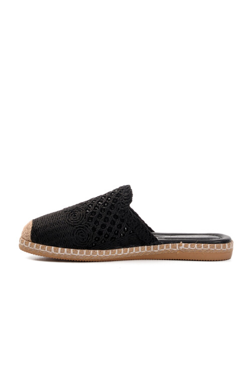 Black Knitted Lightweight Knitwear Womens Slippers 542023 Z