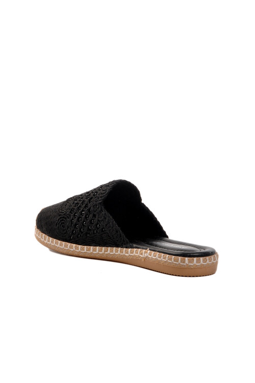 Black Knitted Lightweight Knitwear Womens Slippers 542023 Z