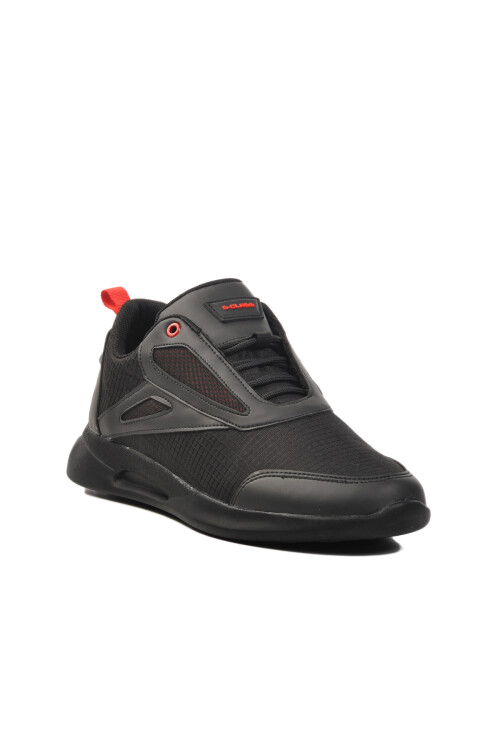 Siyah Kırmızı Fileli Hafif Esnek Erkek Spor Ayakkabı M