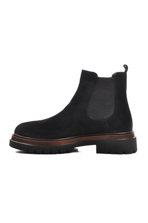 AyakmodBlack Nubuck Genuine Leather Men's Chelsea Boots Br-44001 M
