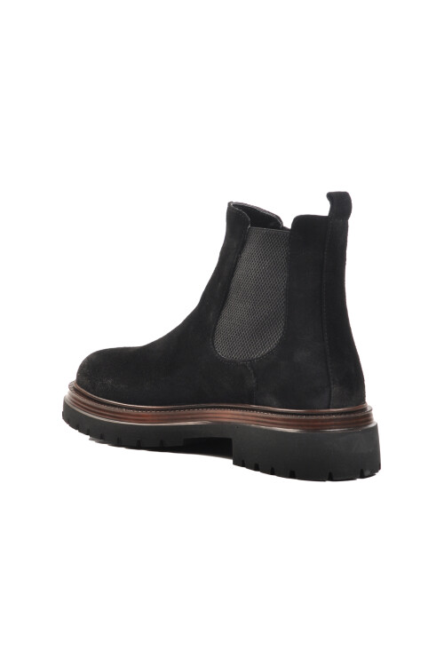 AyakmodBlack Nubuck Genuine Leather Men's Chelsea Boots Br-44001 M