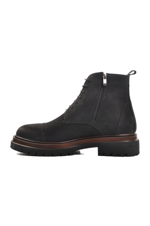 Black Nubuck Genuine Leather Mens Boots Br-45002 M