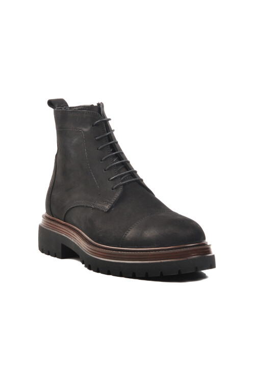 Black Nubuck Genuine Leather Mens Boots Br-45002 M