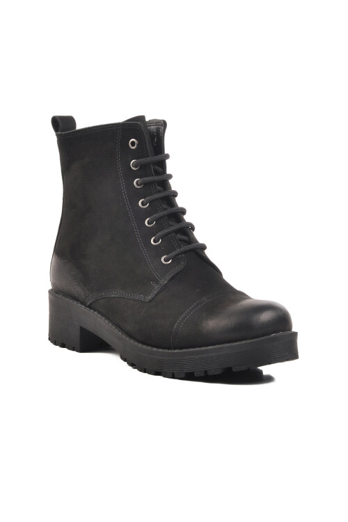 Black Nubuck Genuine Leather Womens Boots 670 Z
