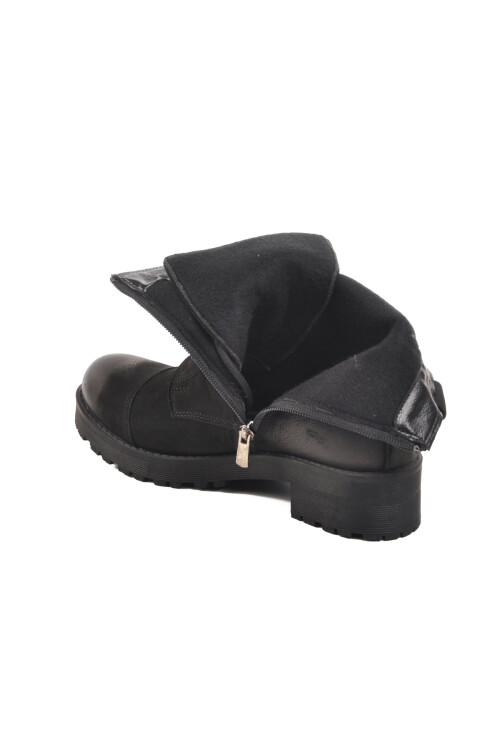 Black Nubuck Genuine Leather Womens Boots 670 Z