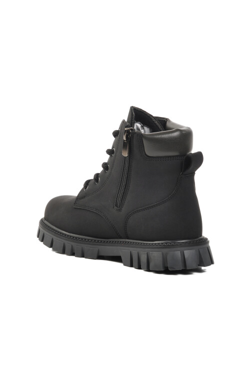 PepinoSiyah Bağcıklı Fermuarlı Unisex Çocuk Bot 1782 F