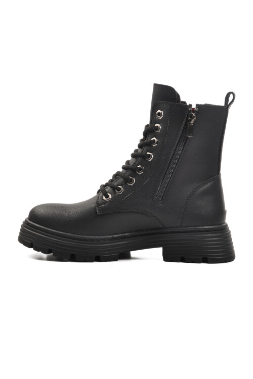 حذاء نسائي أسود مبطن بالفرو FO222 G