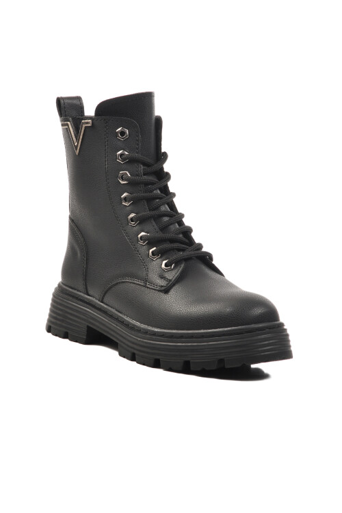 حذاء نسائي أسود مبطن بالفرو FO222 G