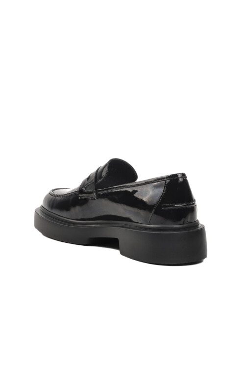 حذاء لوفر رجالي من الجلد الطبيعي باللون الأسود اللامع، بريميوم 1018 M