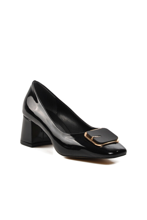 Siyah Rugan  Kadın Topuklu Ayakkabı 312053 Z
