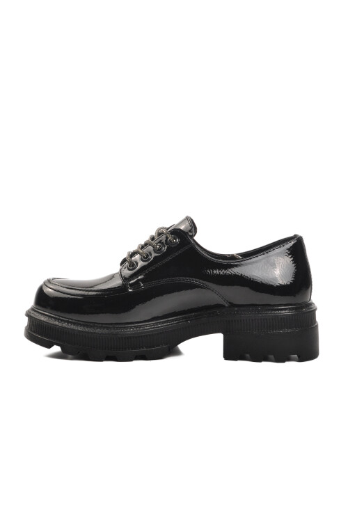Black Patent Leather Womens Casual Shoes 7451 Z