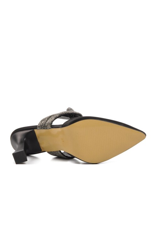 Siyah Saten  Kadın Abiye Ayakkabı 2730 Z