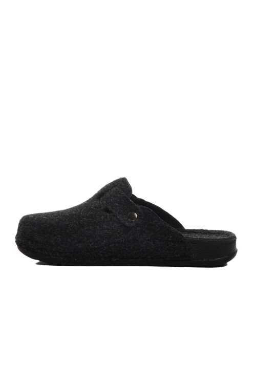 Black Textile Womens Home Slippers K-9548 Z