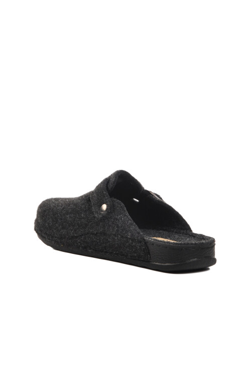 Black Textile Womens Home Slippers K-9548 Z