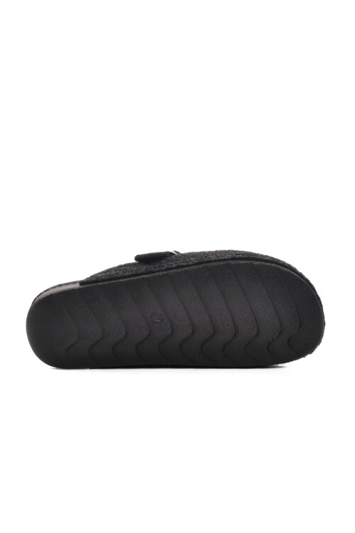 Black Textile Womens Home Slippers K-9548 Z