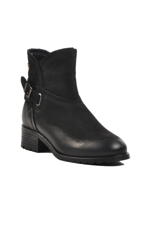 Black Nubuck Genuine Leather Womens Boots 2253407K Z