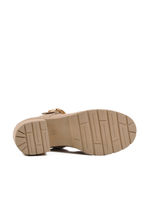 Beige Heeled Womens Casual Shoes 572403 Z