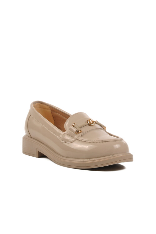 Beige Patent Leather Womens Casual Shoes 572415 Z