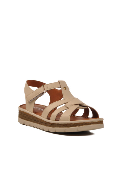 Bej Cırtlı Kadın Sandalet 492127 Z