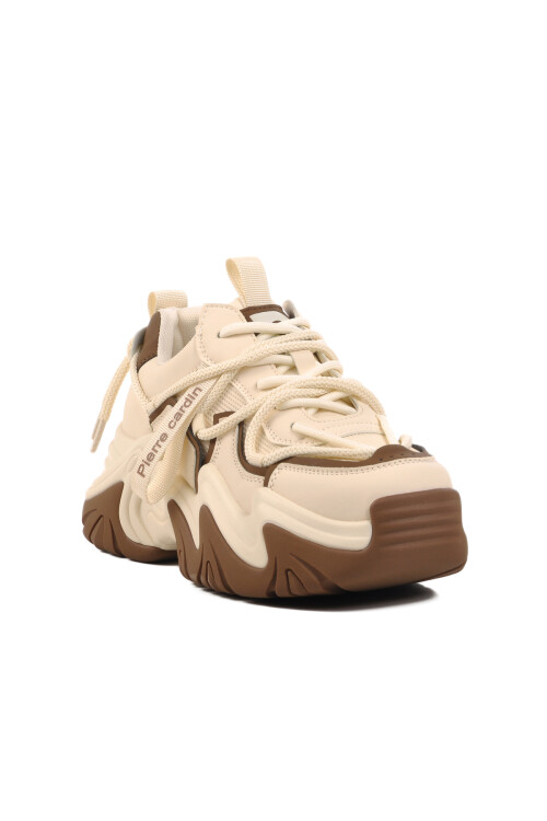 حذاء رياضي نسائي بنعل مرتفع باللون البيج PCI-11131 G