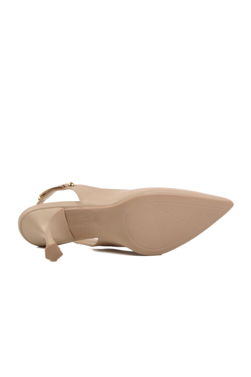 Beige Thin Heeled Womens Evening Shoes 248186 Z