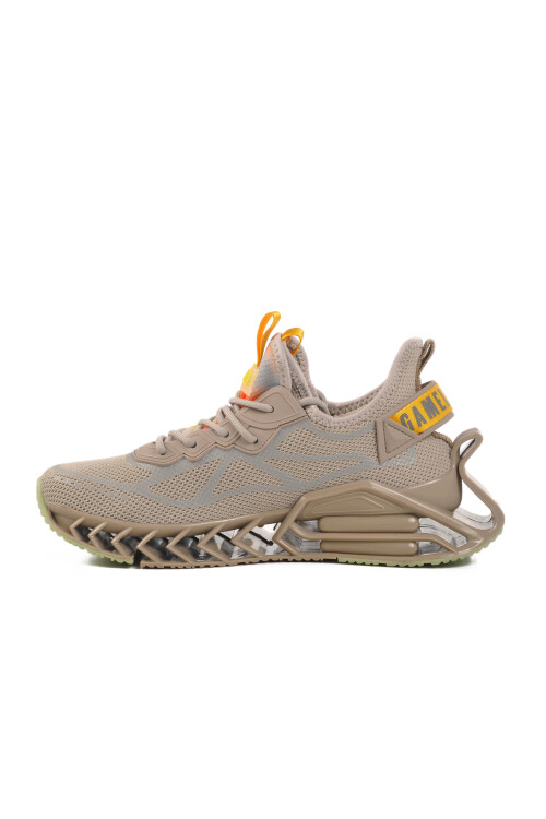 Beige Mesh Breathable Memory Foam Mens Sneaker Bright M