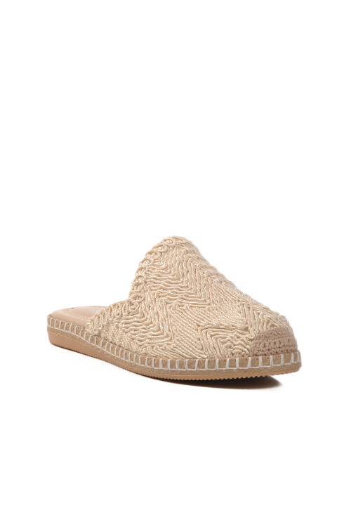 AyakmodBeige Closed Front Knitted Women's Slippers 542042 Z