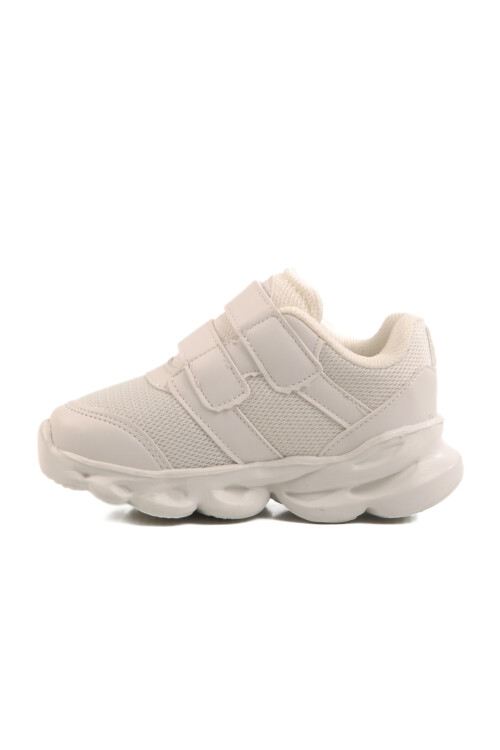 Beyaz Cırtlı Işıklı Unisex Çocuk Spor Ayakkabı Caty B